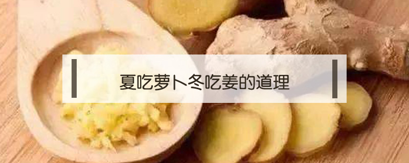 夏吃蘿卜冬吃姜的道理