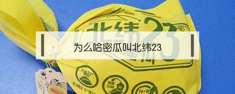 為么哈密瓜叫北緯23