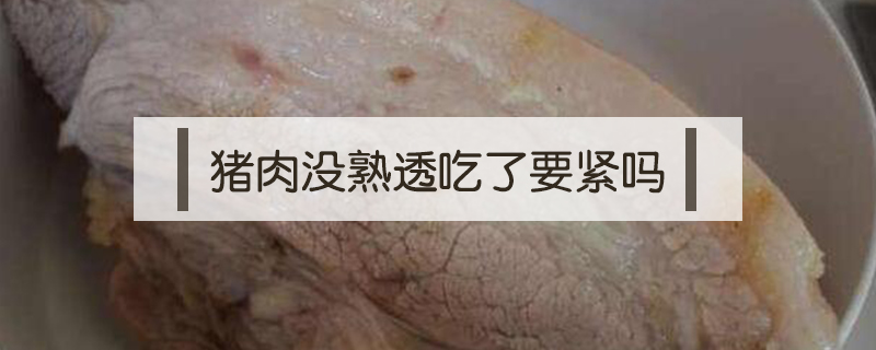 豬肉沒熟透吃了要緊嗎
