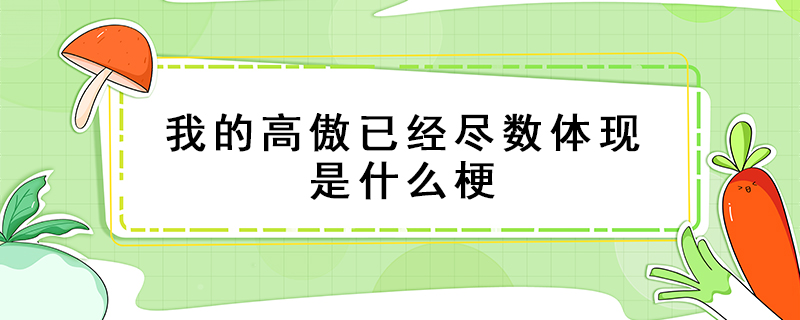 我的高傲已經(jīng)盡數(shù)體現(xiàn)是什么梗